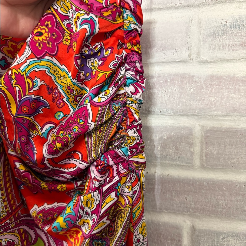 Ralph Lauren One Shoulder Dress - Red and Multicolor - Picture 8 of 8